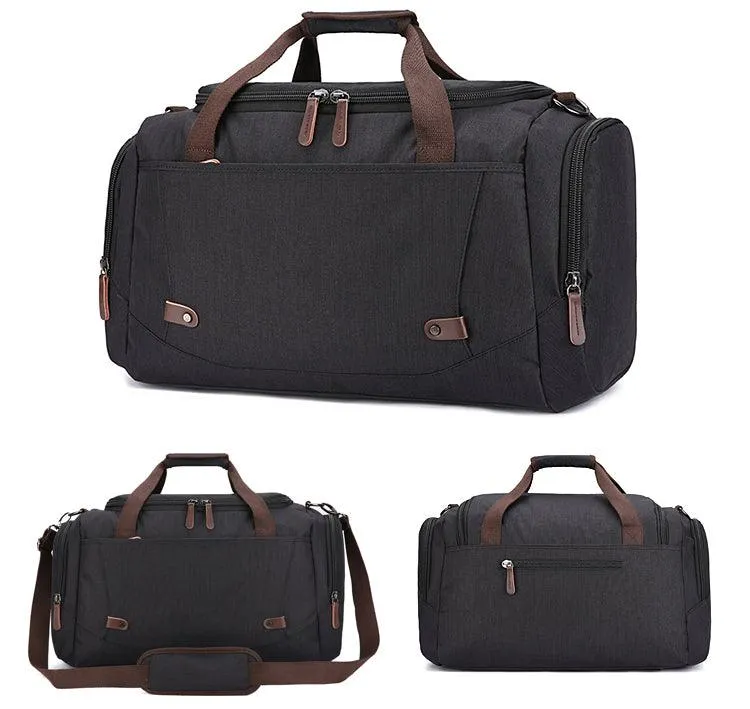 Oxford Multi Pocket Water Resistant Large Capacity Luggage Grey Bags