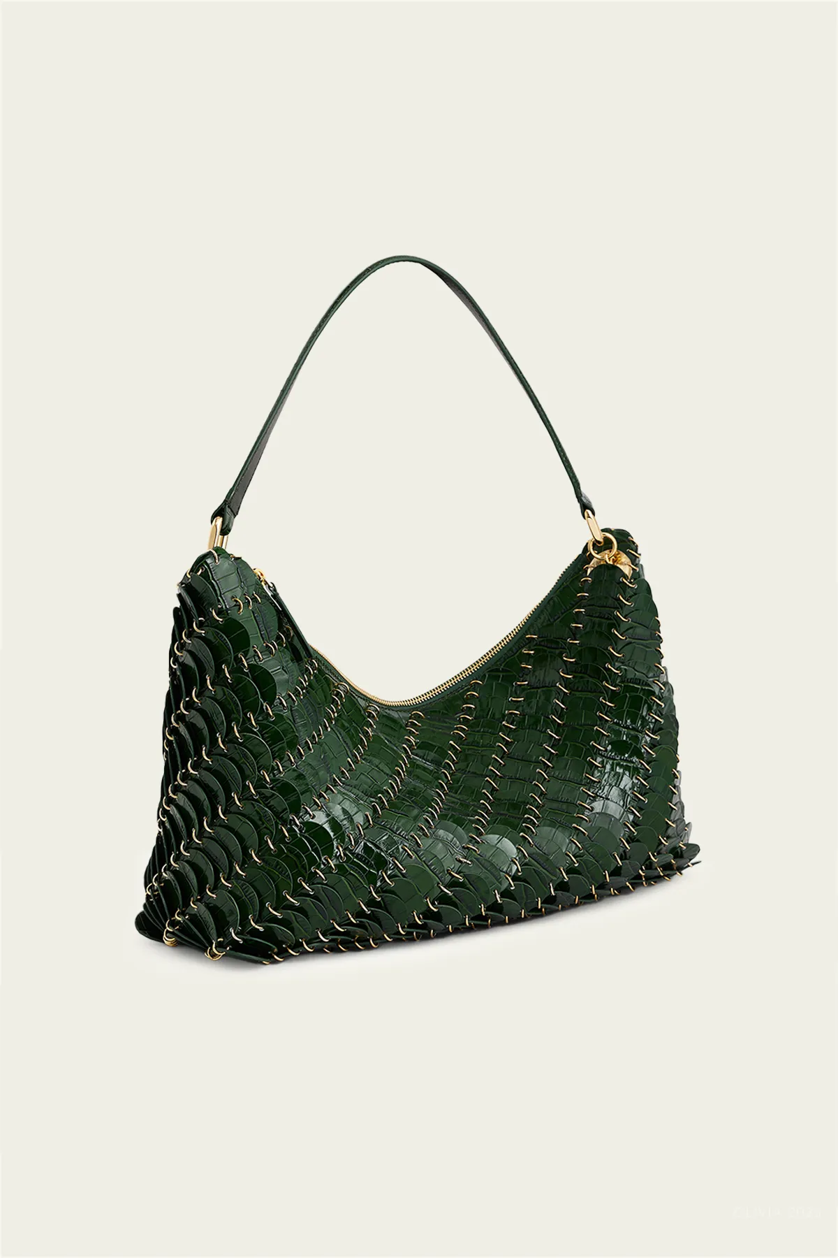 Paco Leather Bag in Dark Green