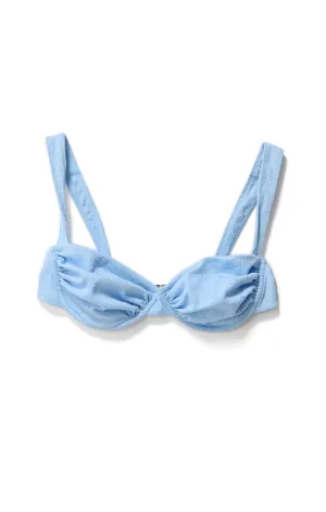 PARADISO UWRE RUCHED BIKINI TOP - BLUE CRINKLE