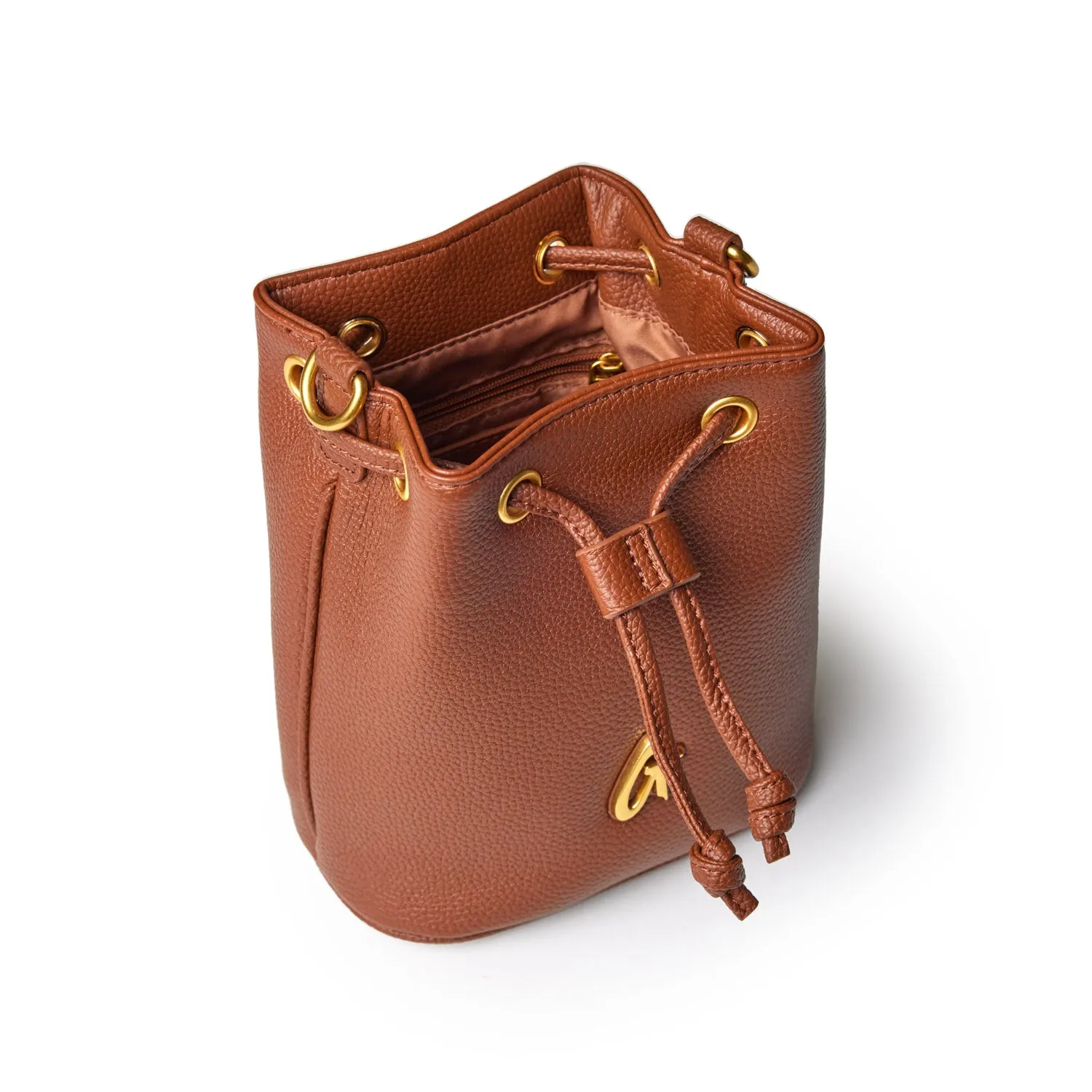 PEBBLE BUCKET BAG BUNDLE - BROWN