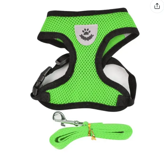 Pet Harness and Leash Set Cat and Dog Walking Soft Mesh Breathable Adjustable Vest for Kitten Puppy Dog Leash Chest Strap Pet Supplies (Size S M L XL)