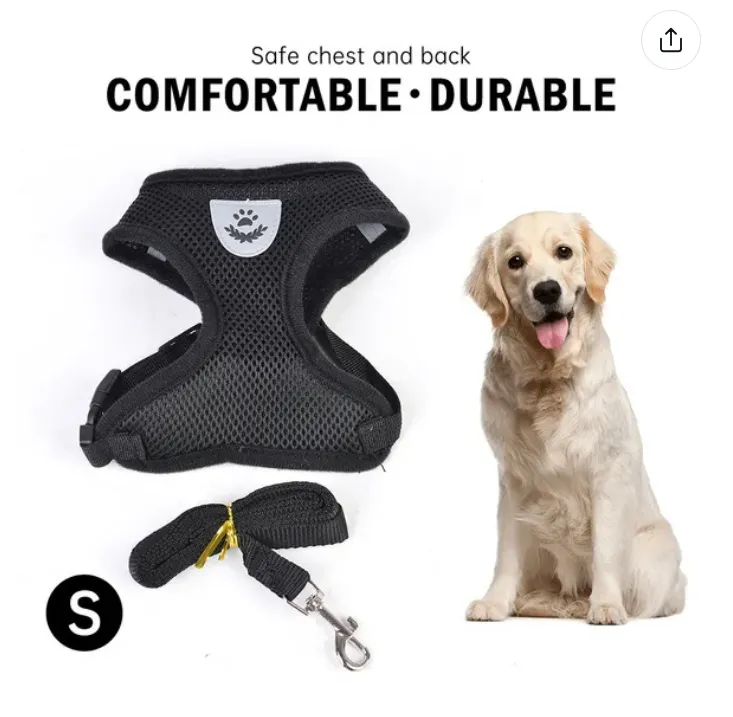 Pet Harness and Leash Set Cat and Dog Walking Soft Mesh Breathable Adjustable Vest for Kitten Puppy Dog Leash Chest Strap Pet Supplies (Size S M L XL)