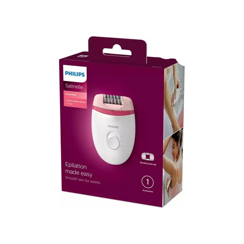 Philips Satinelle Essential Corded Compact Epilator White/pink BRE235/00