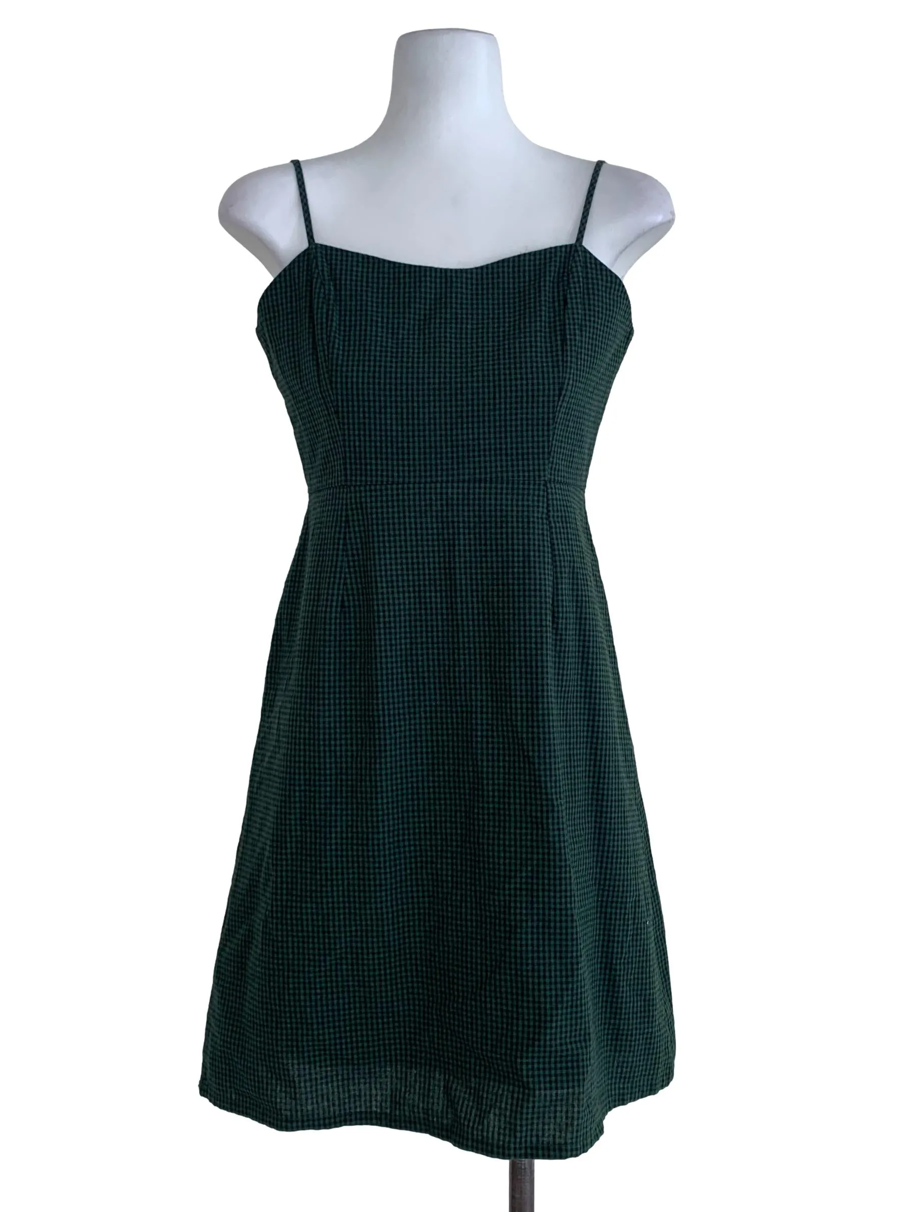 Pine Green Shepherd'S Check A-Line Dress