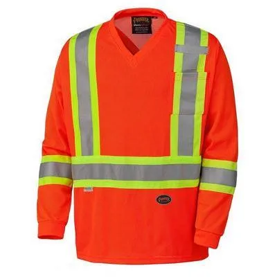 Pioneer 6984 Hi-Viz Traffic Micro Mesh Long-Sleeved Safety Shirt - Orange