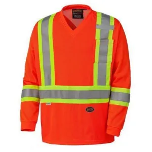 Pioneer 6984 Hi-Viz Traffic Micro Mesh Long-Sleeved Safety Shirt - Orange