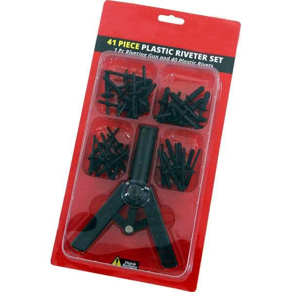 Plastic Rivet Gun Garage Bodyshop Hand Riveter Tool   40 Rivets