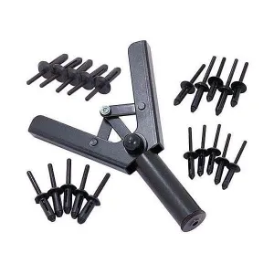 Plastic Rivet Gun Garage Bodyshop Hand Riveter Tool   40 Rivets