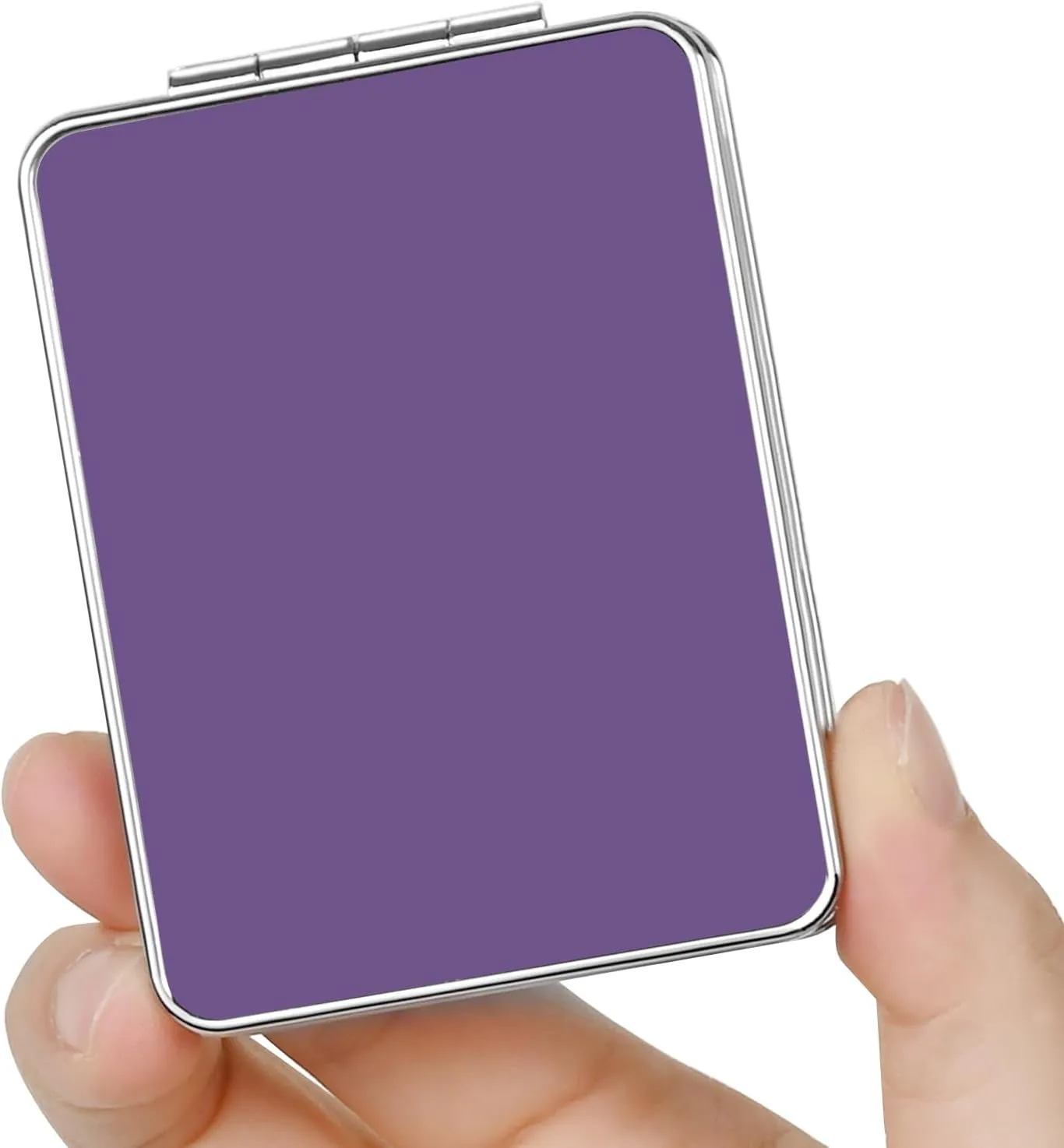 Pocket Mirror, Small Travel Mirror with Magnification, Portable Double-Sided Magnifying Cosmetic Mirror for Daily (Pink Marble)