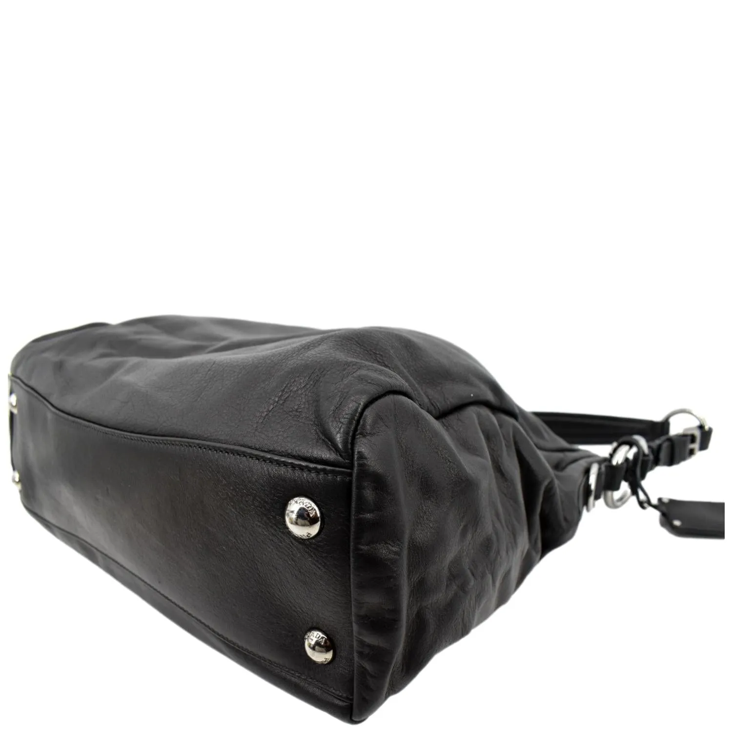 PRADA Leather Shoulder Bag Black