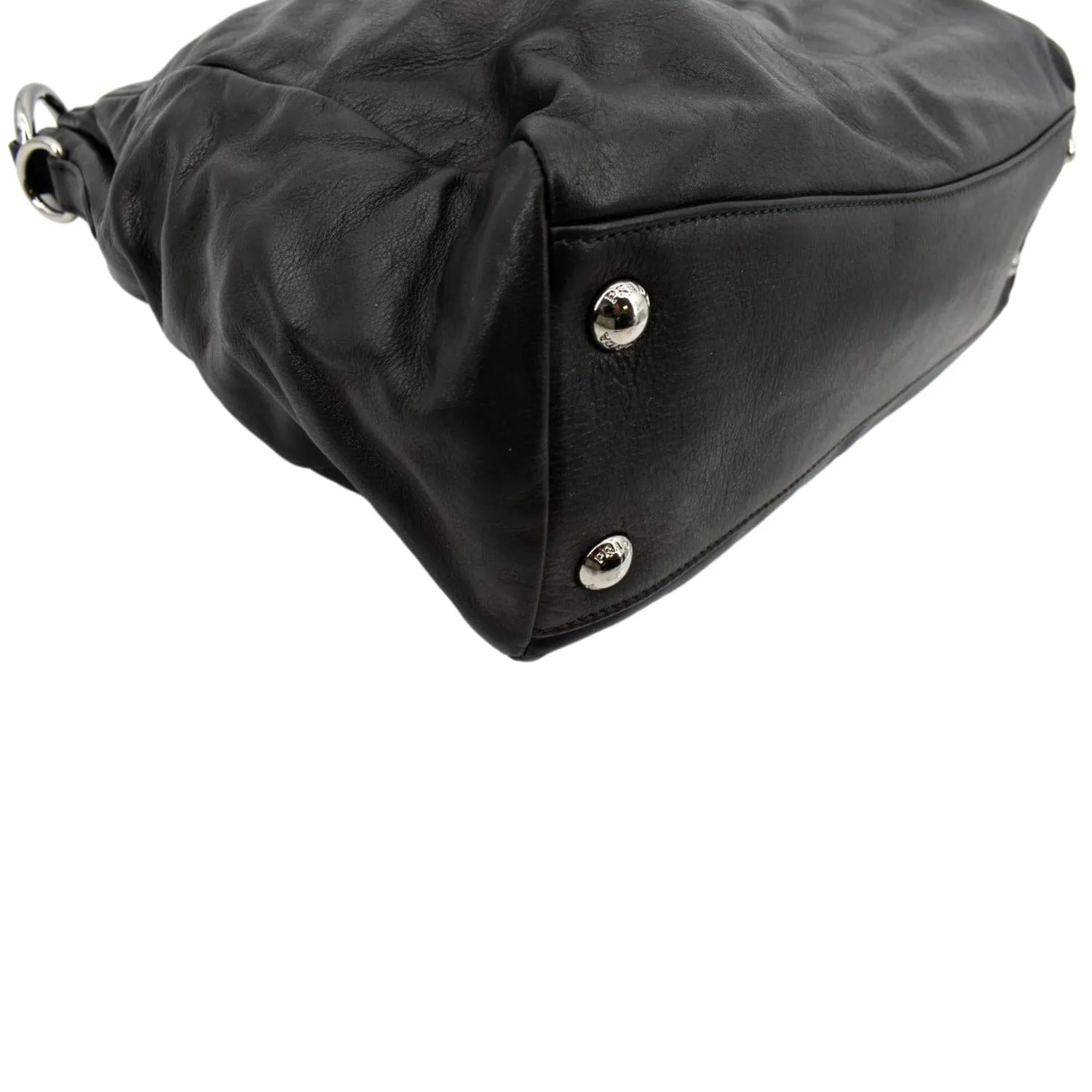 PRADA Leather Shoulder Bag Black