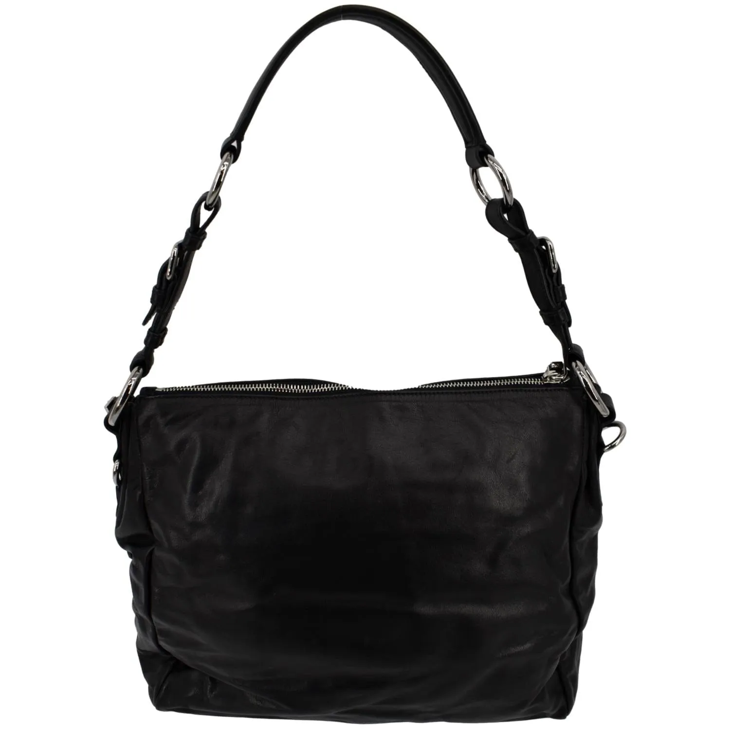 PRADA Leather Shoulder Bag Black