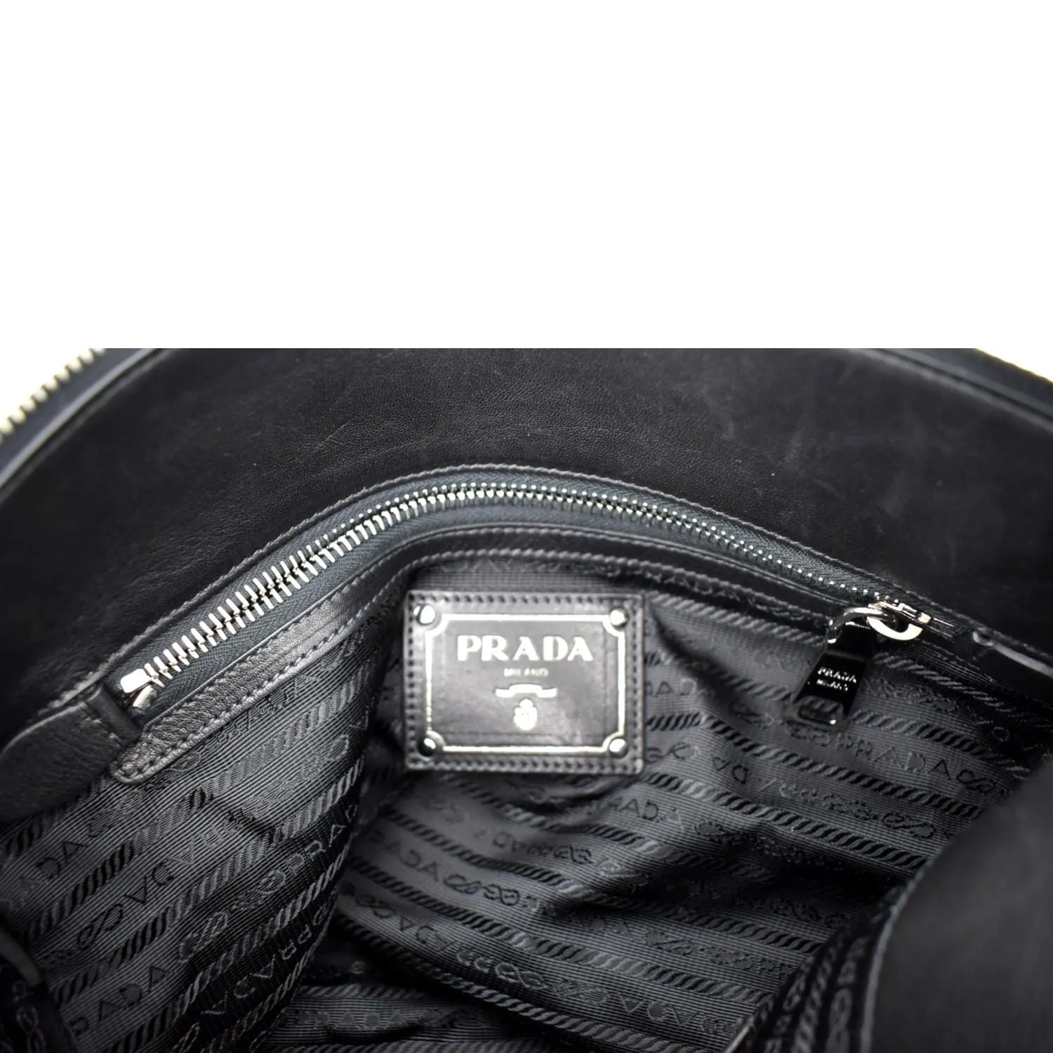 PRADA Leather Shoulder Bag Black