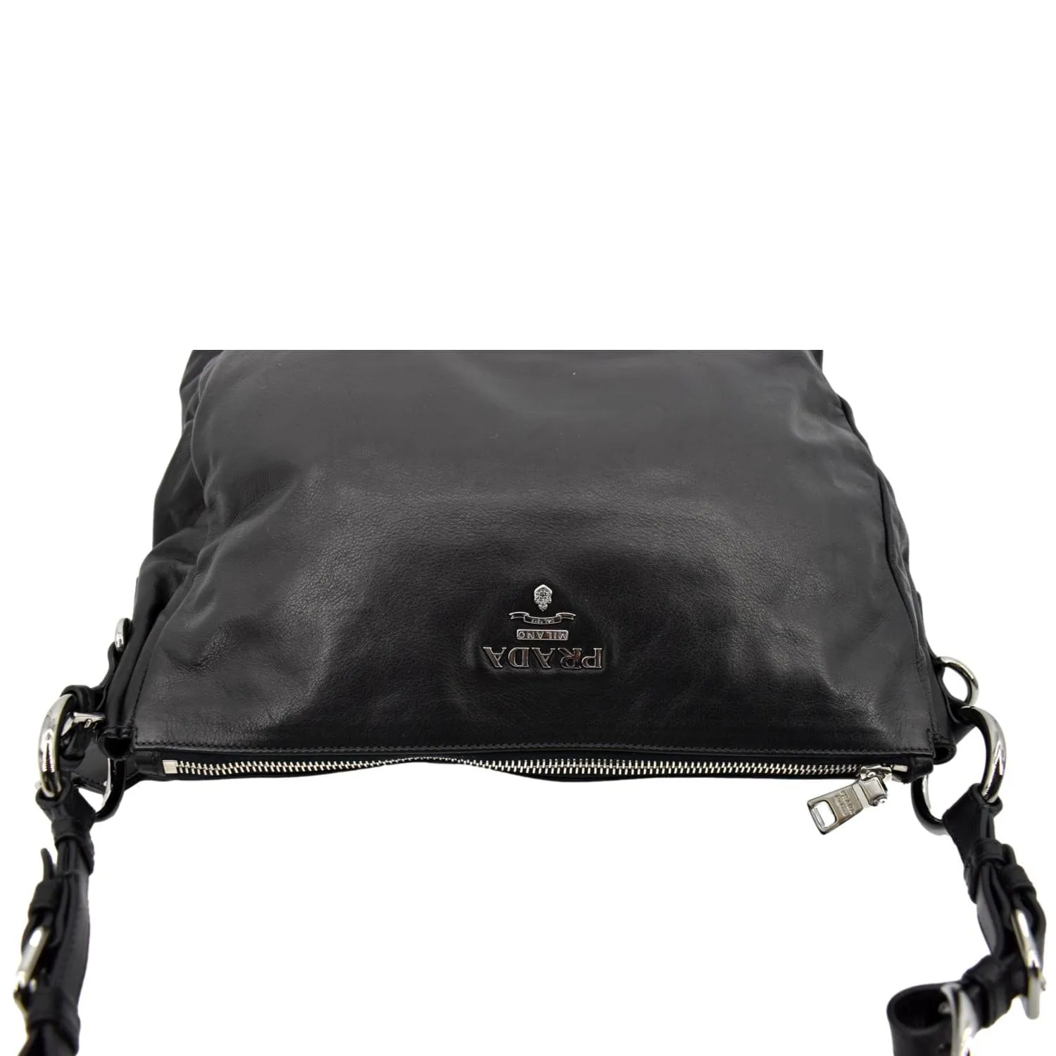 PRADA Leather Shoulder Bag Black