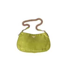 Prada Lime Green Nylon Chain Shoulder Bag