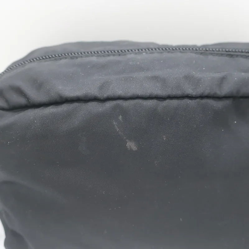 Prada Nylon Wristlet Pouch Black Small Clutch Bag