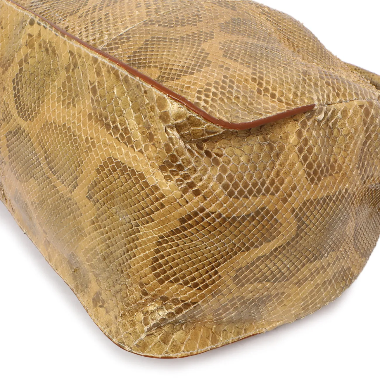 Prada Pitone Oro Python Cinch Shoulder Bag