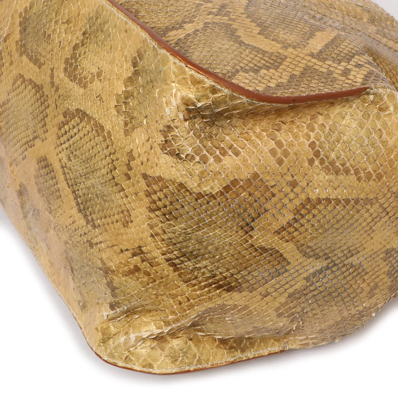 Prada Pitone Oro Python Cinch Shoulder Bag