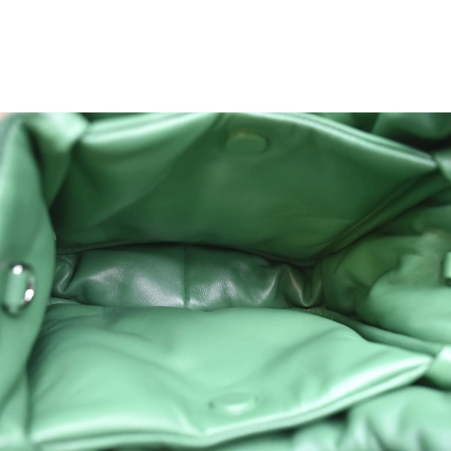 PRADA Small Padded Soft Leather Shoulder Bag Dark Green