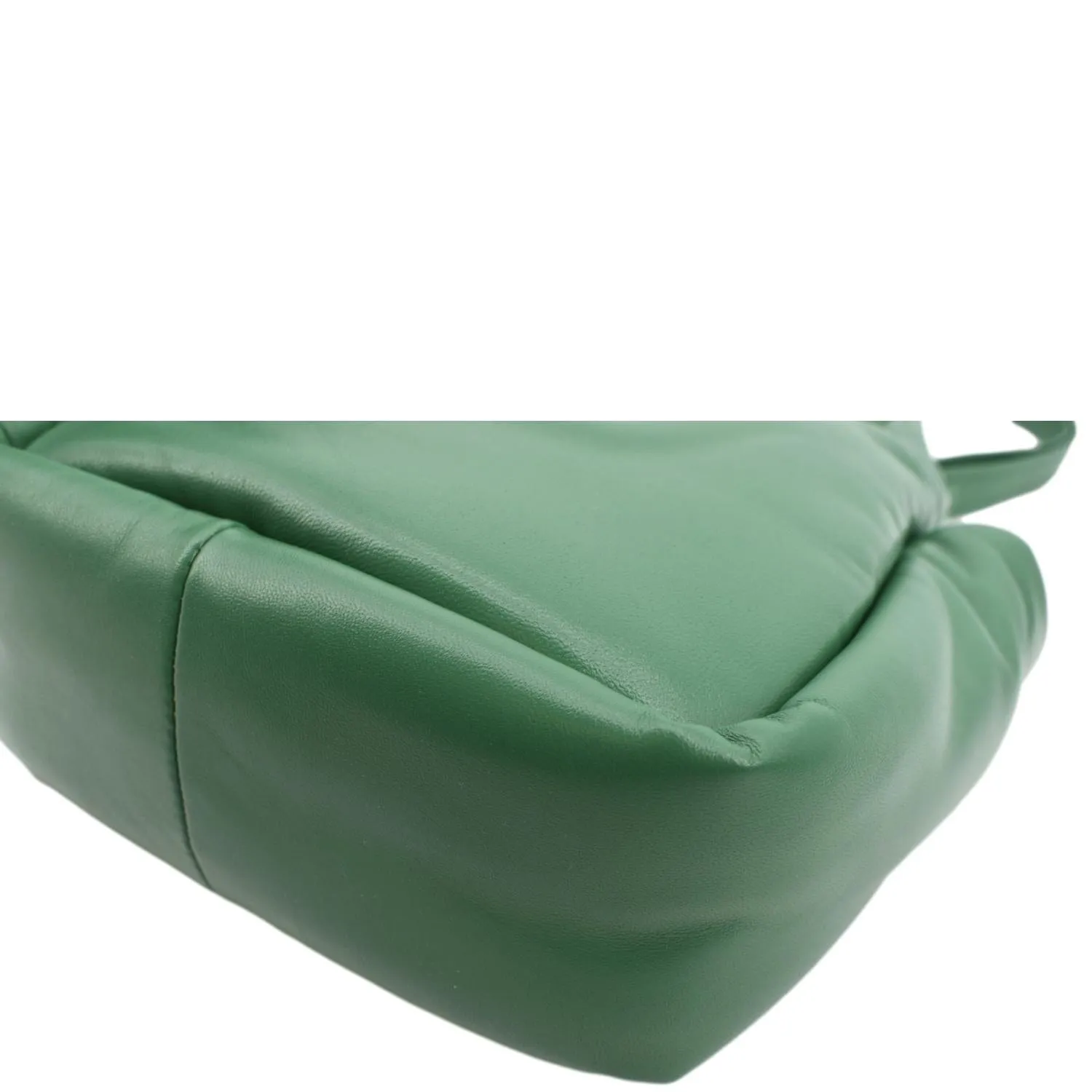 PRADA Small Padded Soft Leather Shoulder Bag Dark Green
