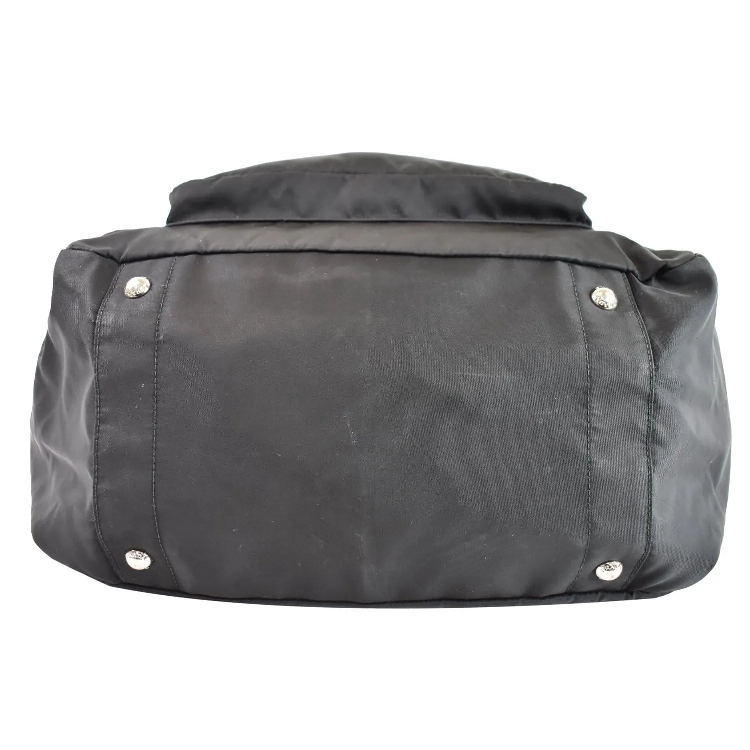 PRADA Vela Nylon Baby Shoulder Bag Black