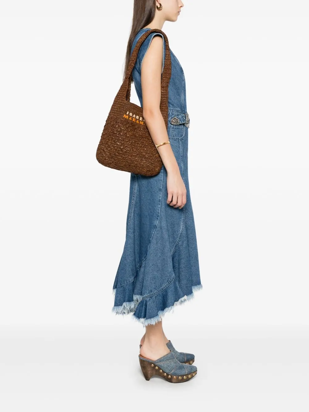Praia small straw shoulder bag