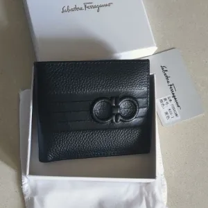 Premium Animalier Black Leather Bi-fold Men Wallet