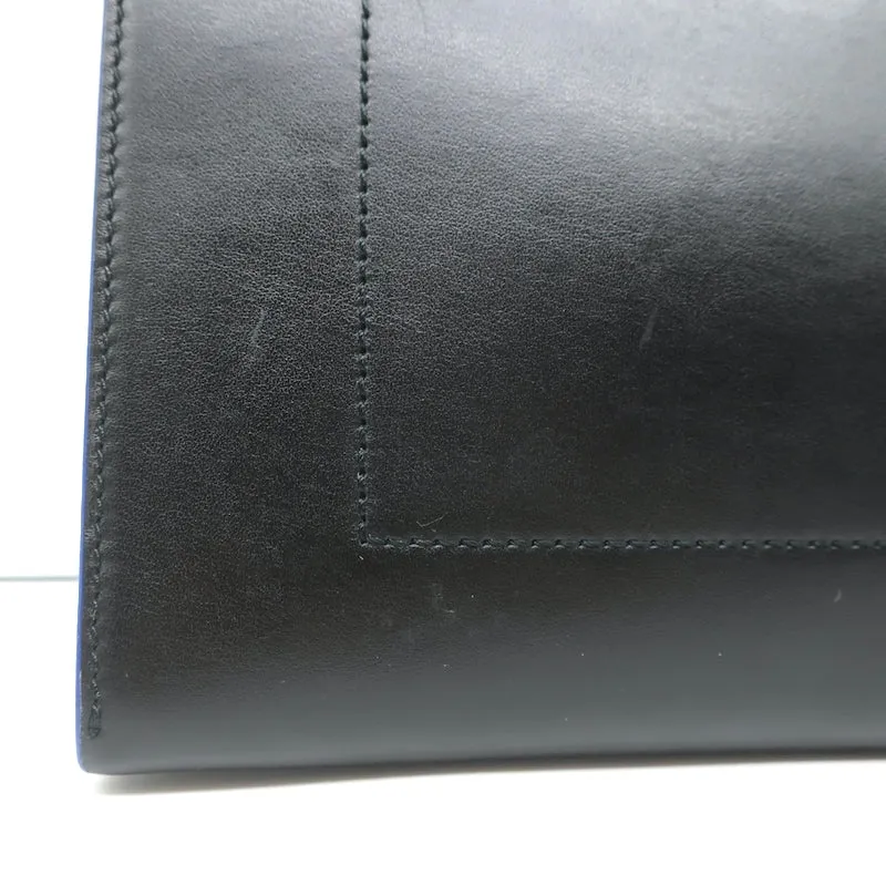 Proenza Schouler Curl Heart Cut-Out Clutch Black Leather NEW