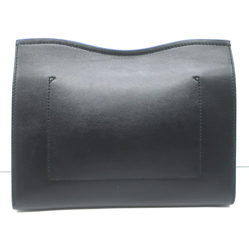 Proenza Schouler Curl Heart Cut-Out Clutch Black Leather NEW