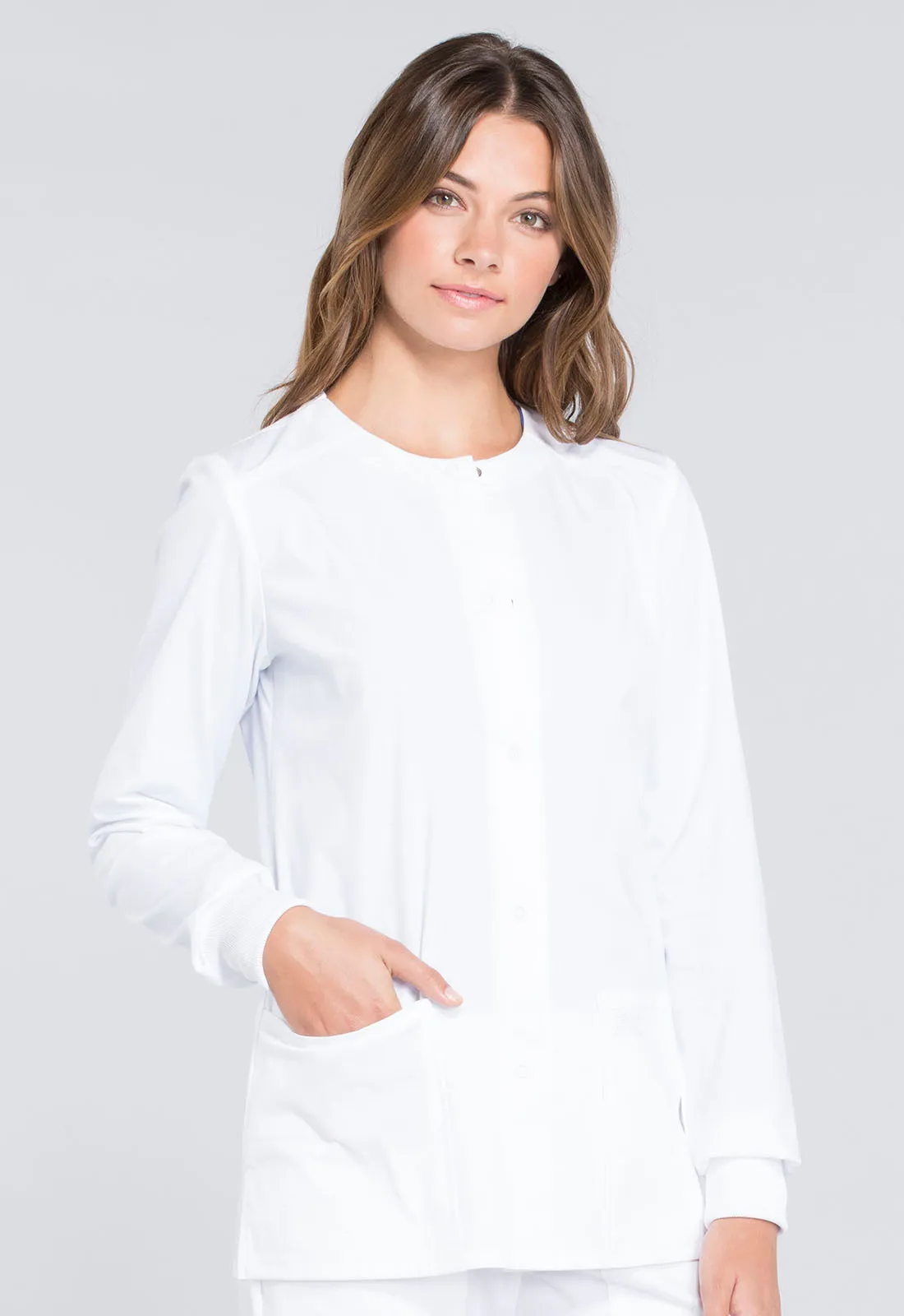 Professionals WW340 Snap Front Jacket White
