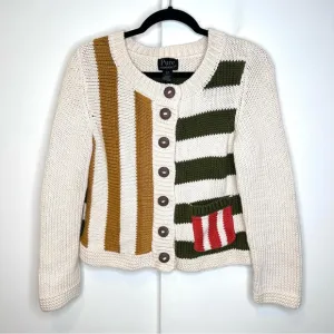 Pure Handknit 100% Cotton Cardigan Sweater