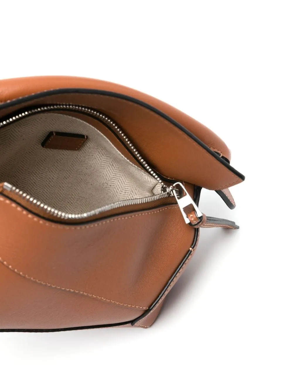 Puzzle edge mini leather handbag