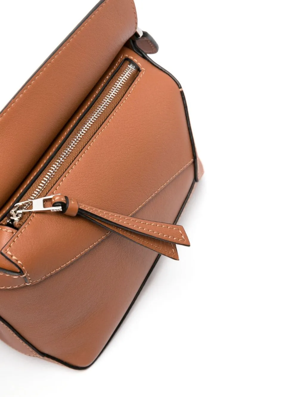 Puzzle edge mini leather handbag