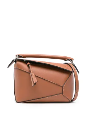 Puzzle edge mini leather handbag