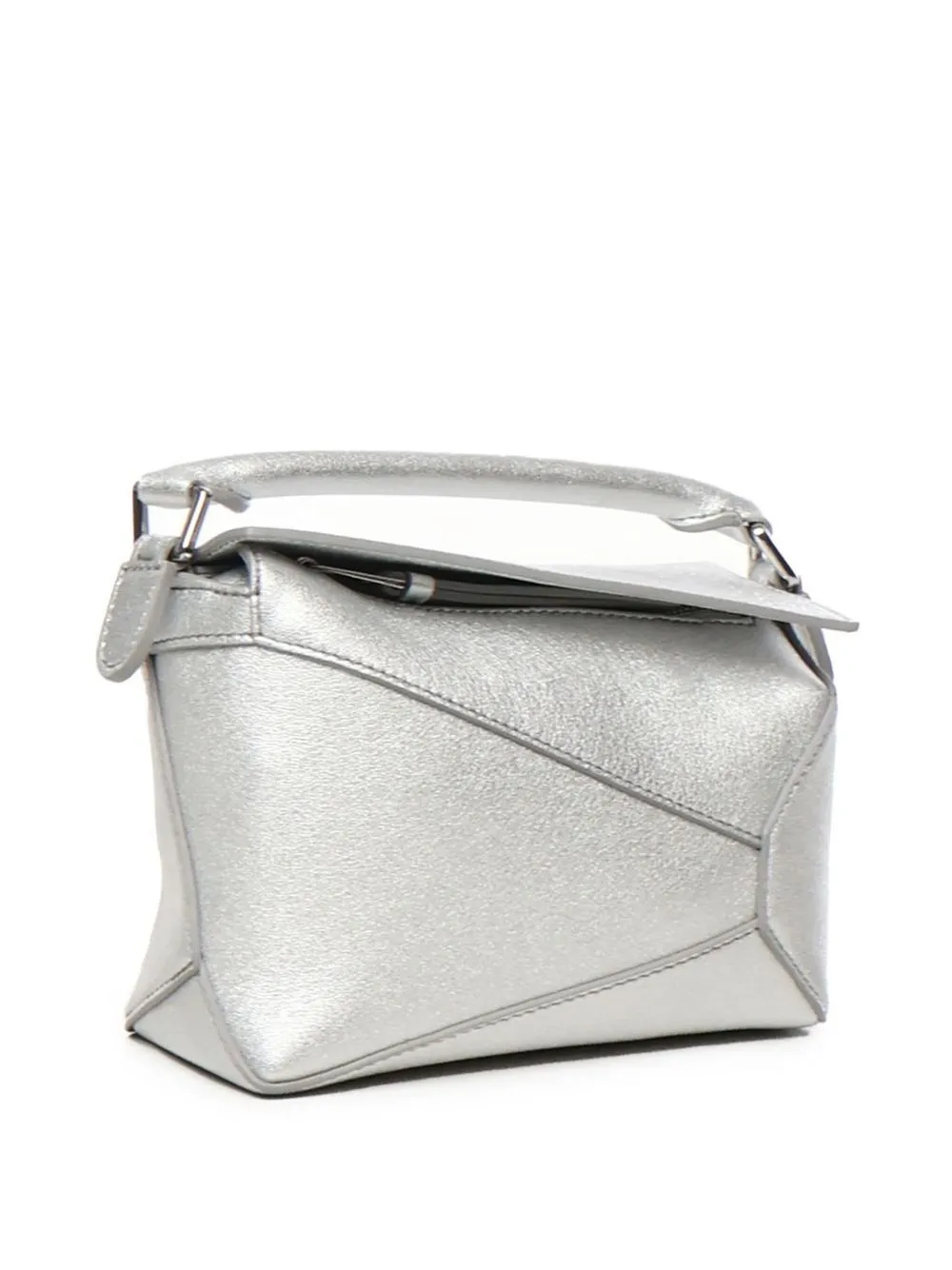 Puzzle edge mini leather handbag