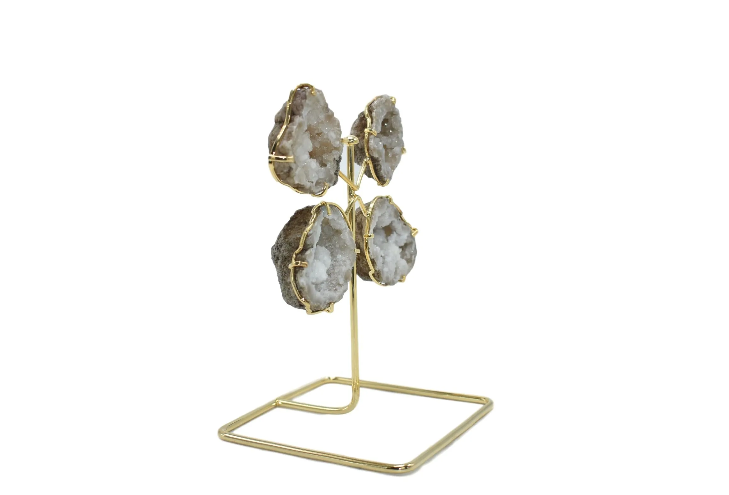 Quartz Geode From Morocco on Wire Stand