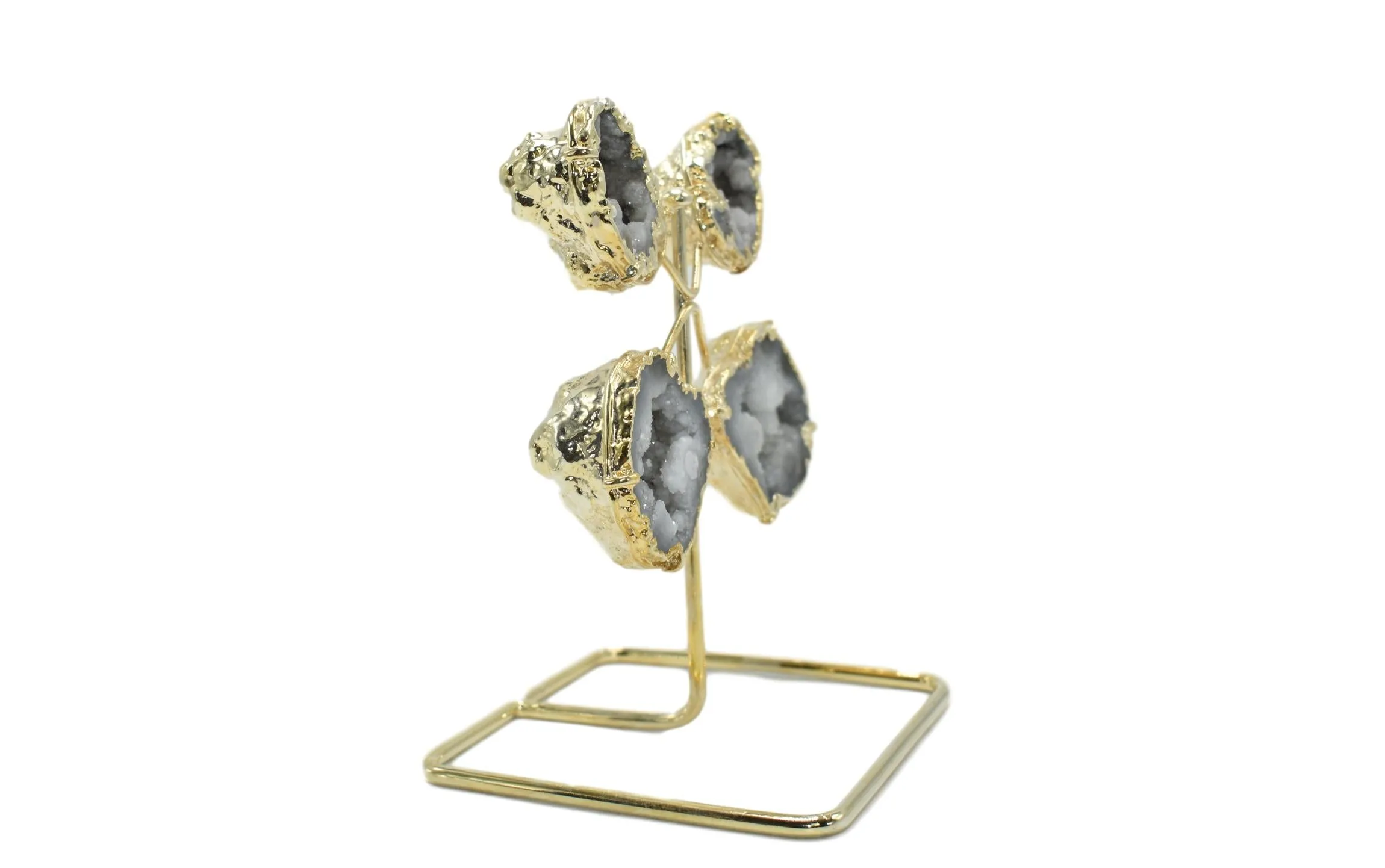 Quartz Geode From Morocco on Wire Stand