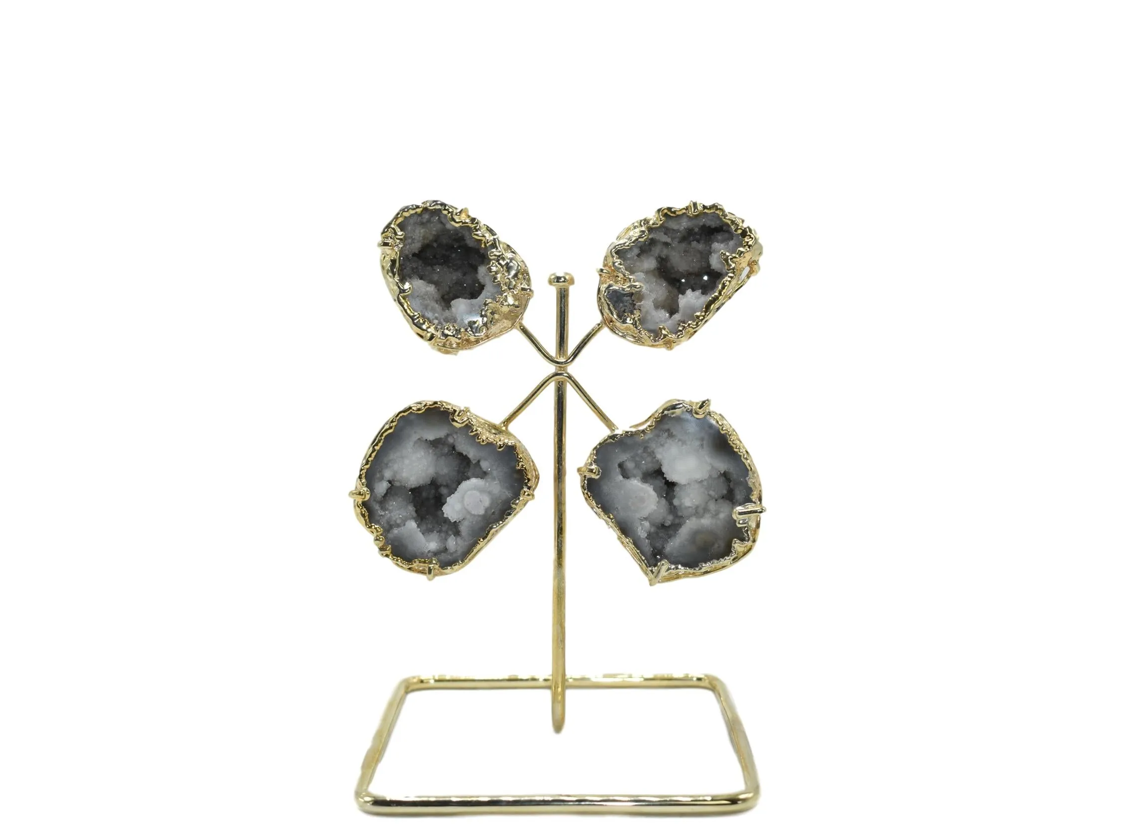 Quartz Geode From Morocco on Wire Stand