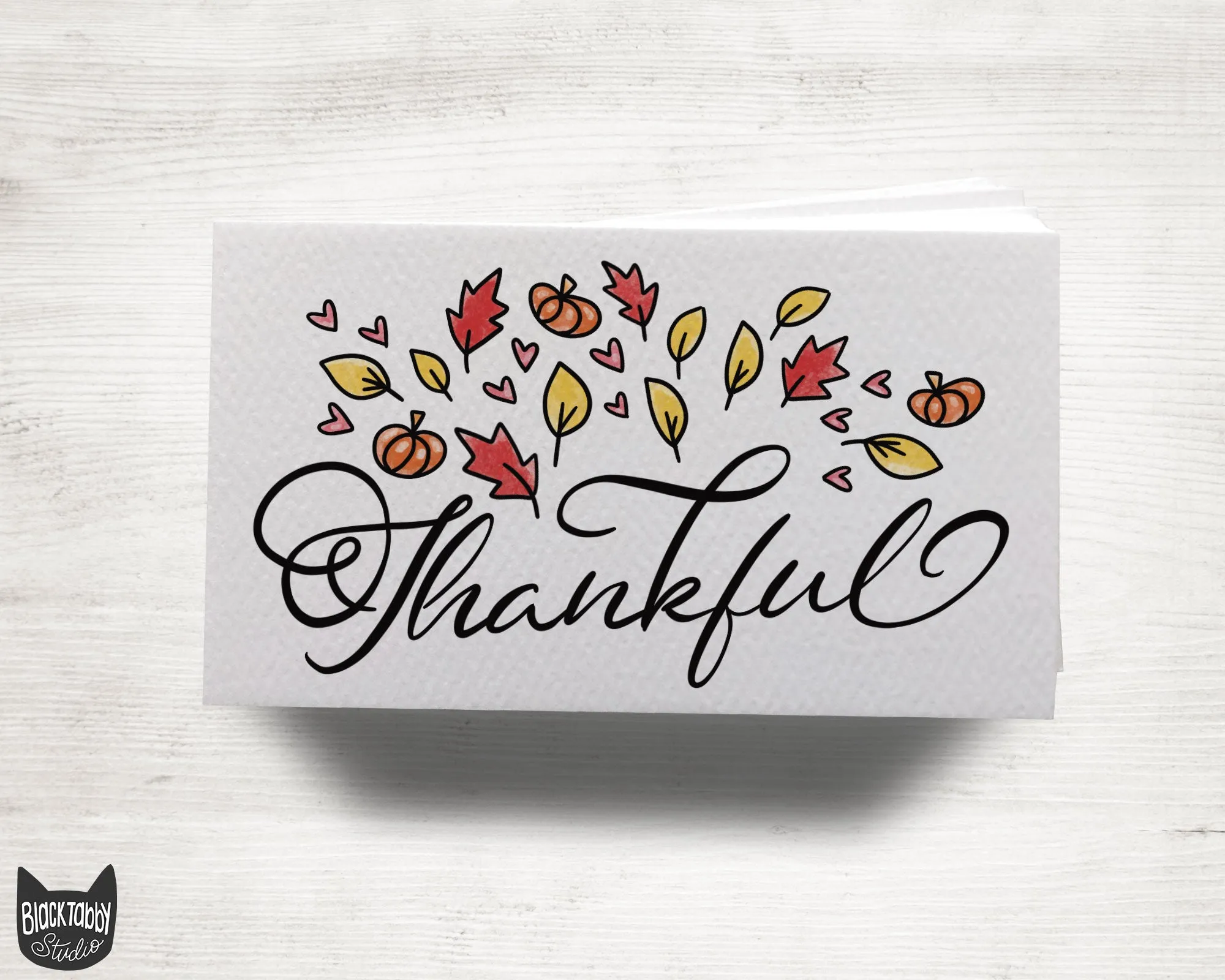 "Thankful" Flat Table Place Cards - 48 Mini Notes