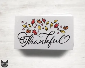 "Thankful" Flat Table Place Cards - 48 Mini Notes
