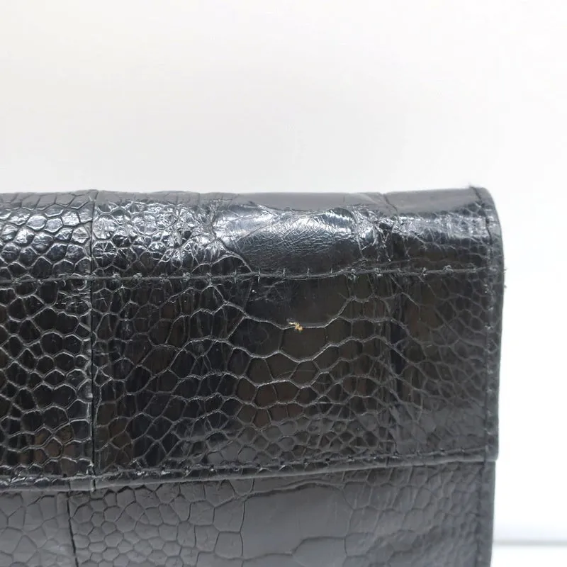 R&Y Augousti Clutch Black Snakeskin & Stingray Evening Bag
