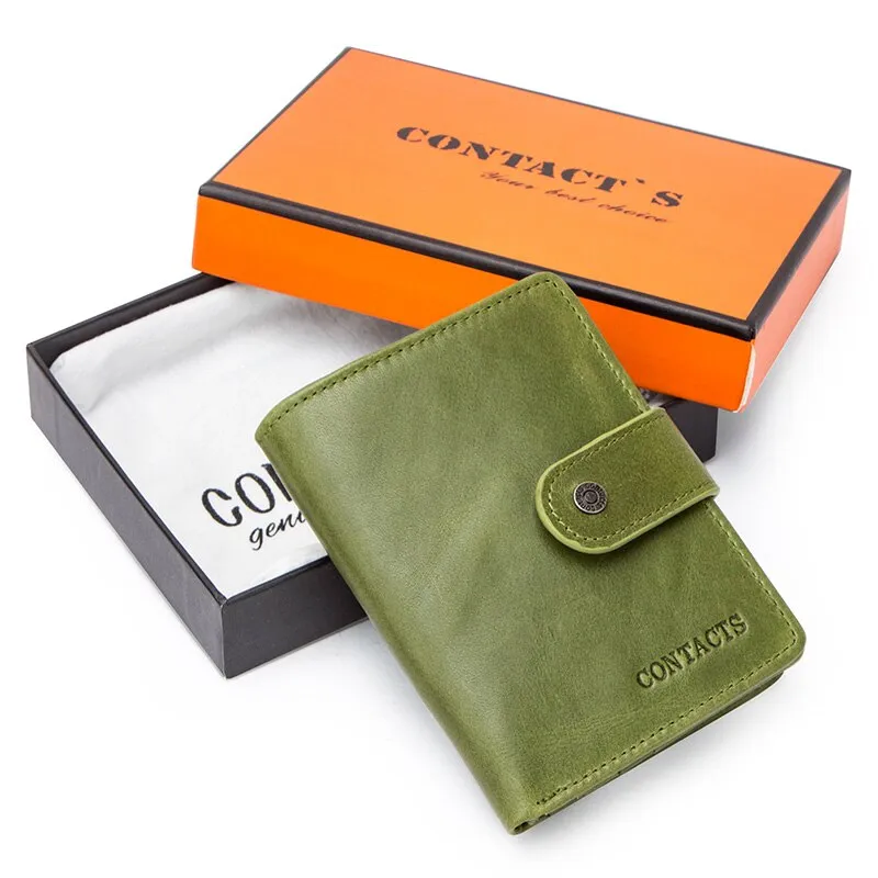 Realaiot Genuine Leather Wallets Women Men Wallet Short Small Rfid Card Holder Wallets Ladies Red Coin Purse Portfel Damski