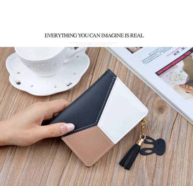 Realaiot Spring and Autumn New Wallet Short Women Wallets Zipper Purse Luxury Brand Wallets Trendy Coin Purse Card Holder Pu Leather