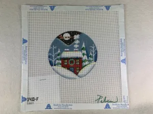 Rebecca Wood 1040f Wreath Winter Cabin