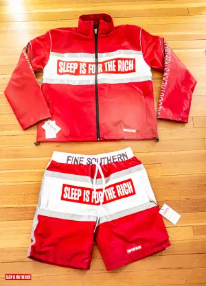 (RED) 3M REFLECTIVE WINDBREAKER SHORT SETS