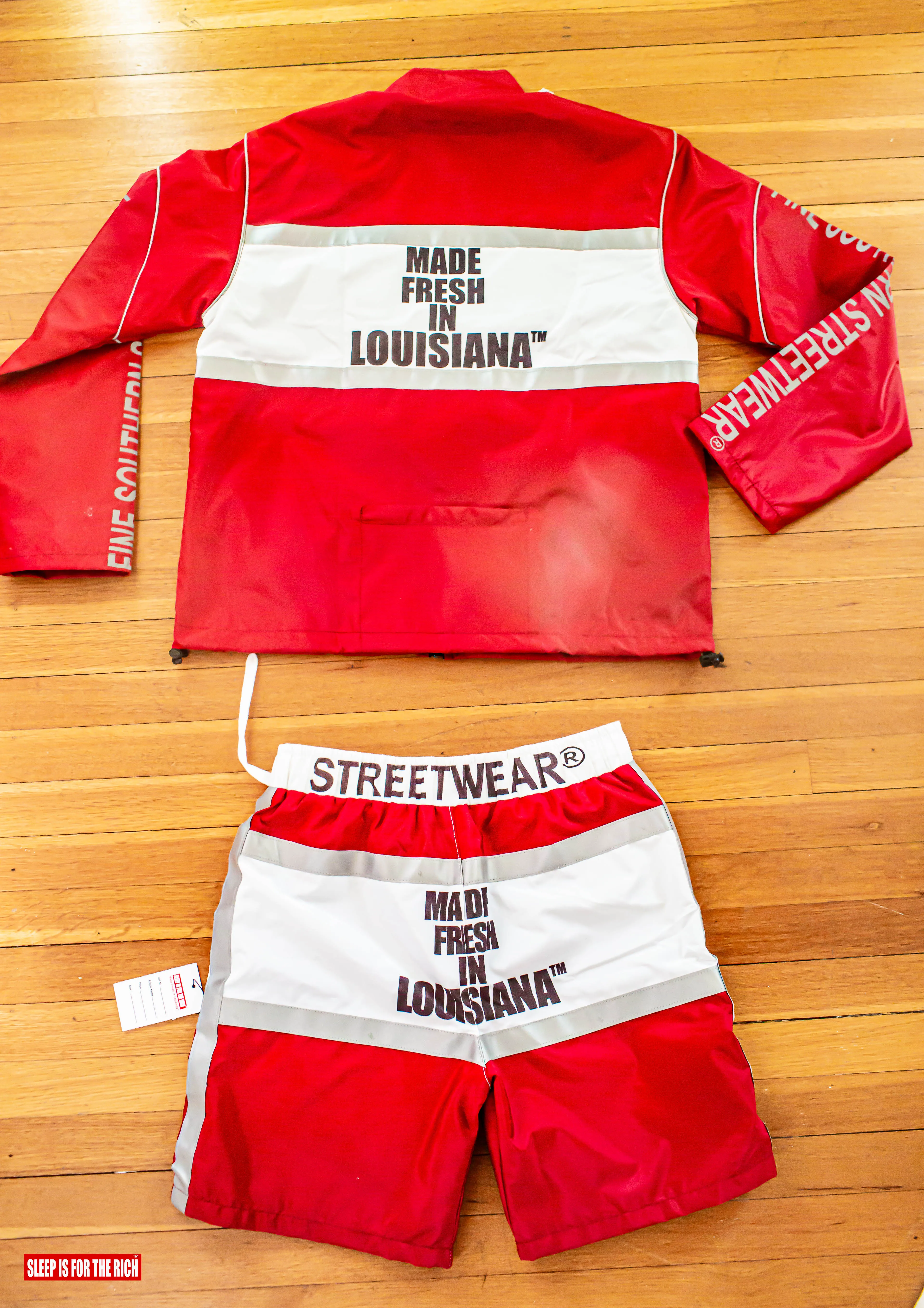 (RED) 3M REFLECTIVE WINDBREAKER SHORT SETS