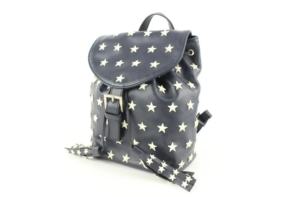 RED Valentino Red Valentino Navy Leather Star Mini Backpack 113re49