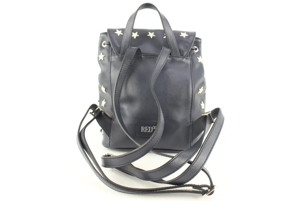 RED Valentino Red Valentino Navy Leather Star Mini Backpack 113re49
