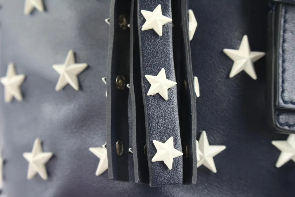 RED Valentino Red Valentino Navy Leather Star Mini Backpack 113re49