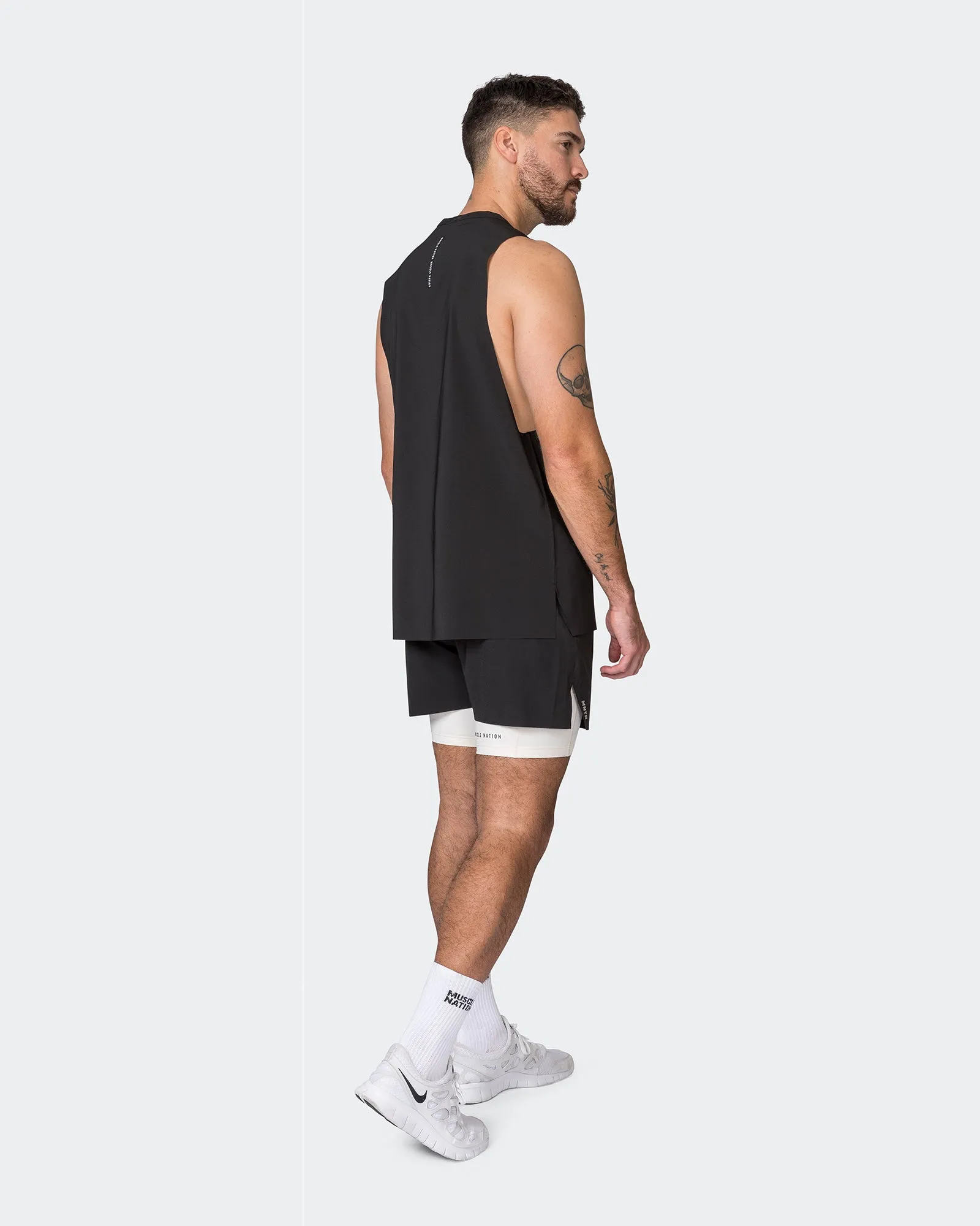Replay 3" Shorts - Black/Travertine